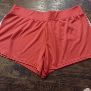 Athletic Works Red and White Athletic Shorts Size L(12/14).